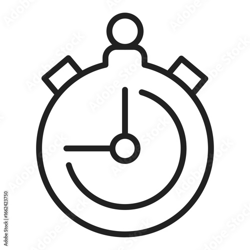 Free Download Stopwatch line icon. Timer for sport countdown. Thin line isolated design. Editable stroke. - GFXLoad