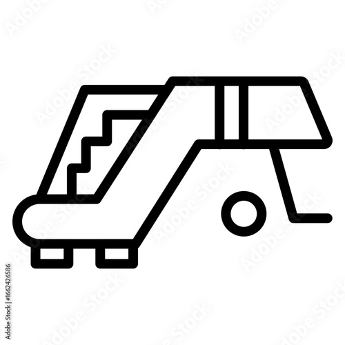 Aircraft Stairs Vector Line Icon Design