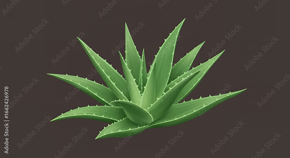 Fototapeta premium Green Aloe Vera Illustration