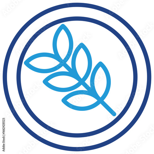 The icon represents organic, natural, or chemical-free products, relaxation products that use natural ingredients from plants for medicine, relaxation, or spa.