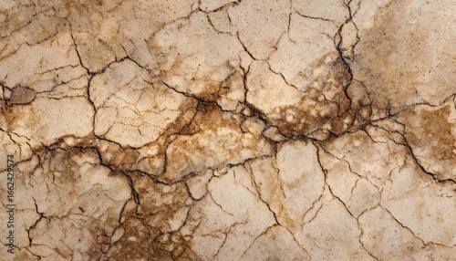 Close-up of cracked dry earth with intricate patterns and earthy tones