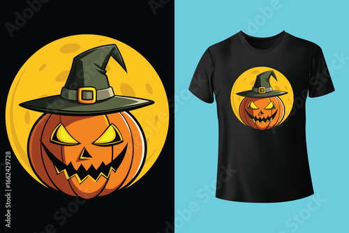 witchy wild Halloween t shirt design template