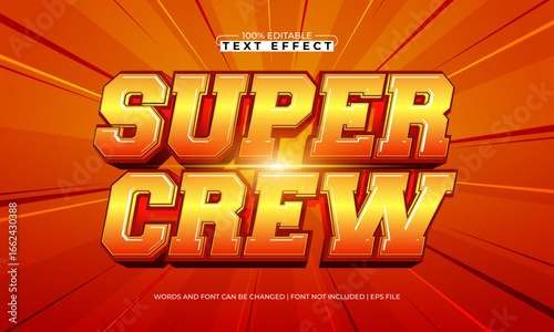 super crew editable text effect for sport
