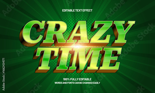 crazy time editable text effect for race