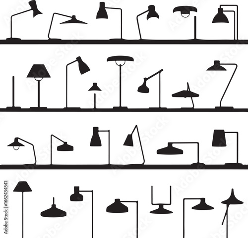 Various black desk and floor lamps desk lamps lighting