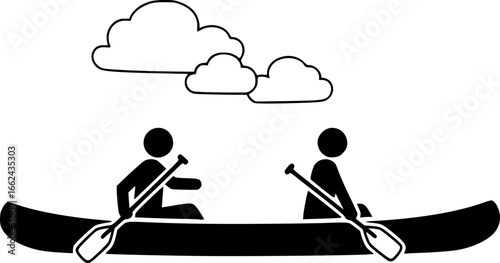 boating icons depicting different types of boats and watercrafts with people riding 100 | editable eps vectors silhouette