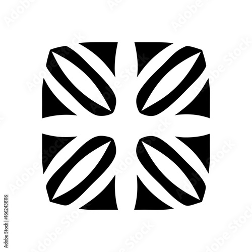 A flat black-and-white icon of a puff pastry square with diagonal cuts.