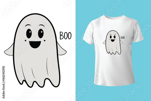 Halloween T-shirt design costume template. Happy Halloween scary trendy vector t-shirt design. Halloween vector clothing apparel t-shirt design