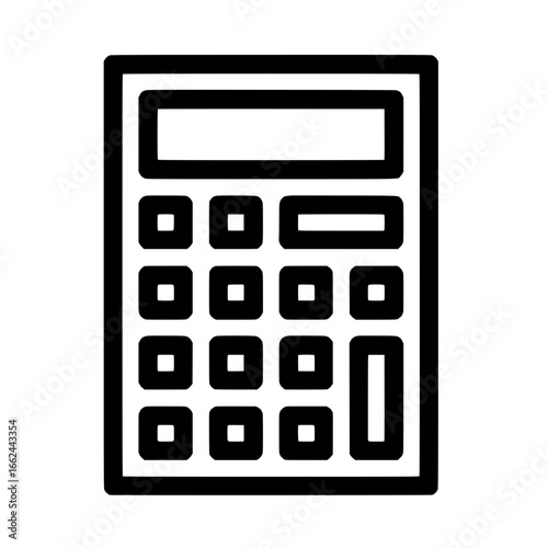 Clean outline illustration of calculator device for finance accounting business and school design