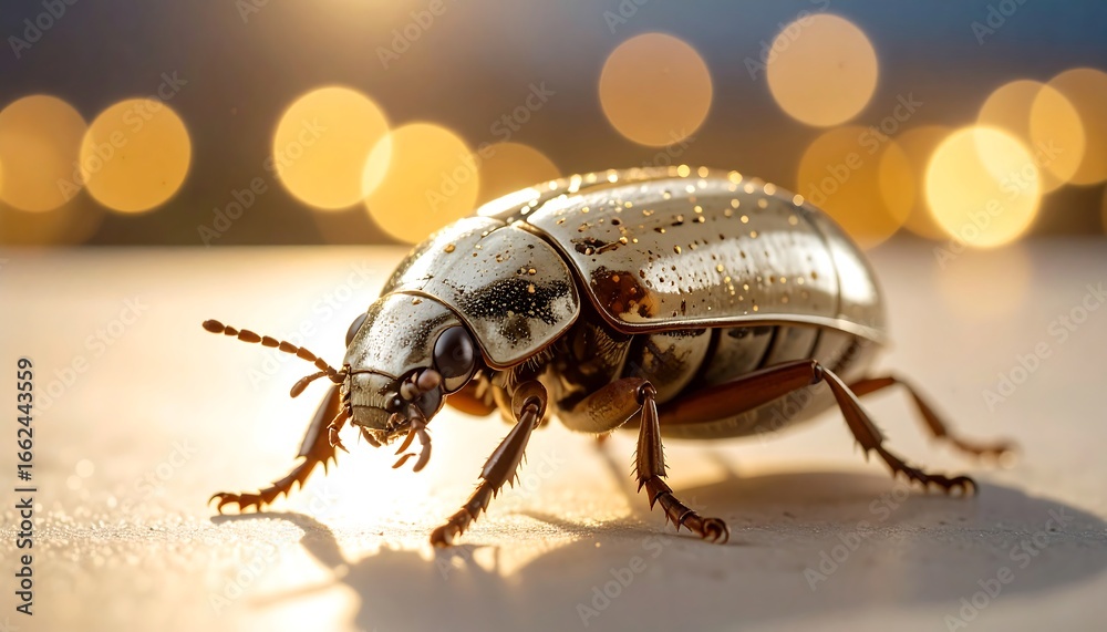 Naklejka premium Golden beetle closeup