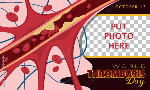 World Thrombosis Day Template. Blocked blood vessels