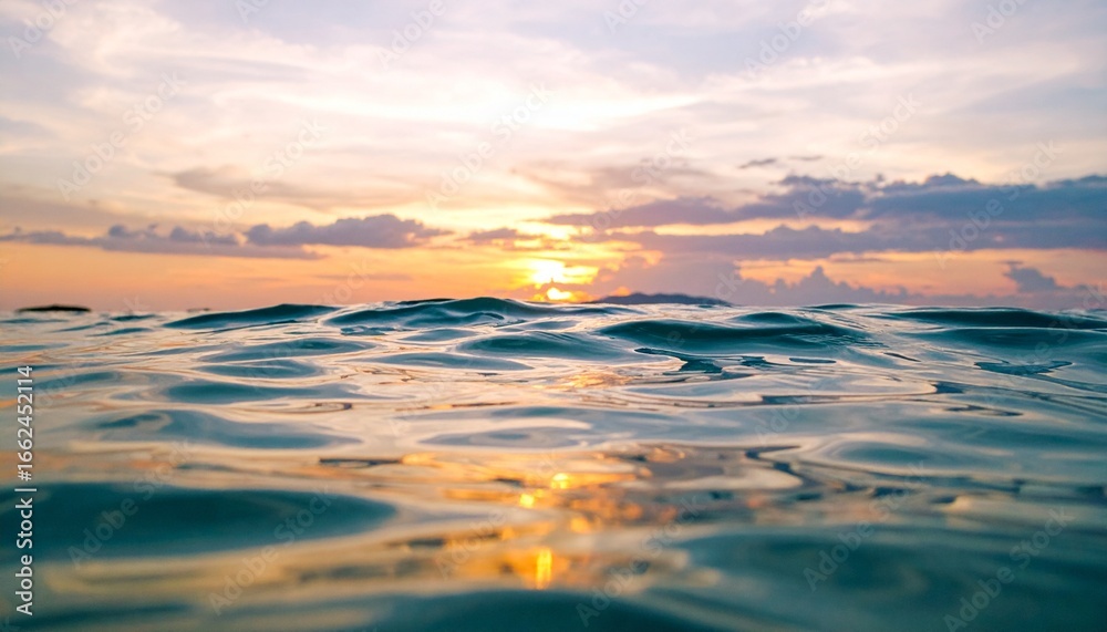 Obraz premium Tranquil sunset over ocean surface