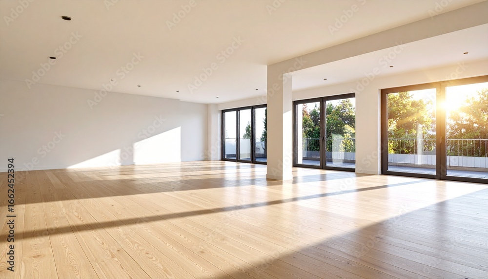 Empty, sunlit modern apartment Empty, sunlit modern apartment