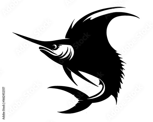 Swordfish silhouette, vector illustration
