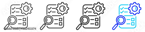 Unit Coverage Icon Set Collection in Creative Outline Style for Software Testing Featuring Multiple Thickness Variations with QA Debugging Code Quality and System Reliability