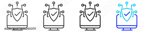 System Reliability Icon Set Collection in Creative Outline Style for Software Testing Featuring Multiple Thickness Variations with QA Debugging Code Quality and System Reliability