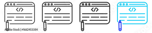 Test Case  Icon Set Collection in Creative Outline Style for Software Testing Featuring Multiple Thickness Variations with QA Debugging Code Quality and System Reliability