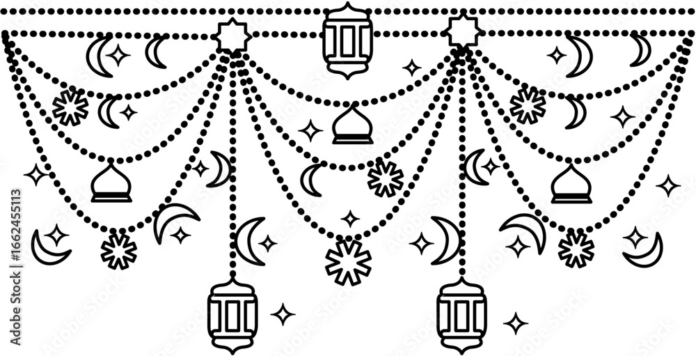 Fototapeta premium Islamic Decoration with Traditional Arabic Ornament for Ramadan and Eid Festive Design