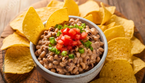 Delicious Black-Eyed Pea Dip with Tortilla Chips A Perfect Appetizer for any Occasion