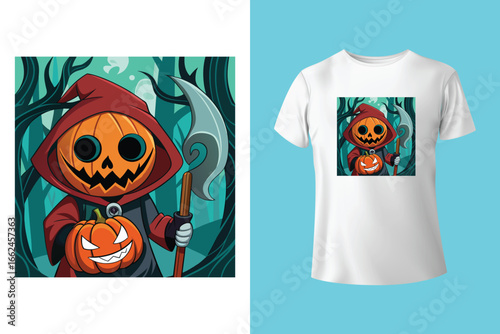 Halloween Illustration t shirt design template halloween time	