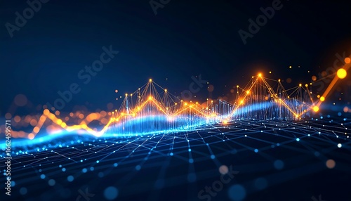 Abstract data visualization of upward trending charts