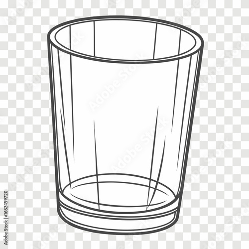 Clear glass tumbler outline drinking empty