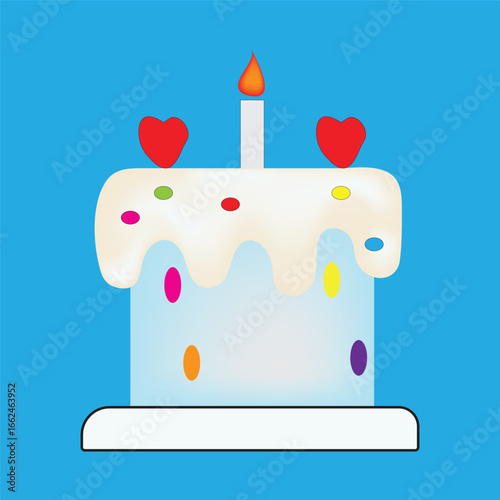 birthday cake vector illustration of a cake served and eaten in birthday or other celebrations that tastes very delicious and sweet