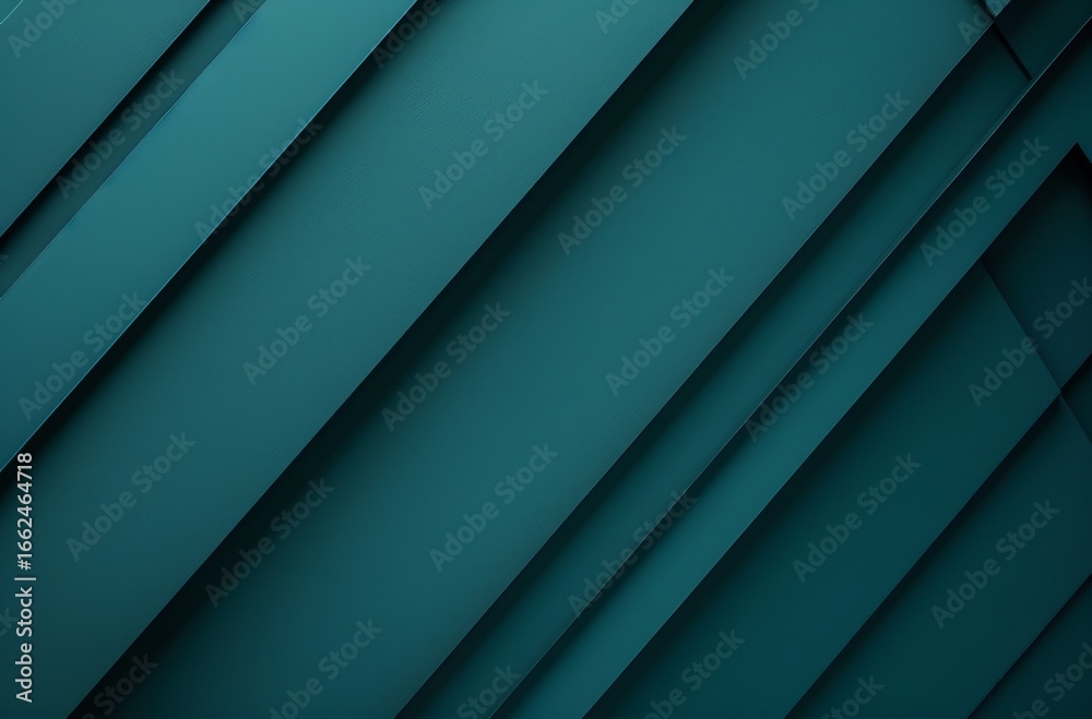 Obraz premium Teal, diagonal, layered, geometric abstract background