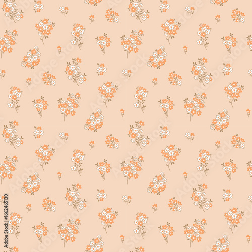 Flower pattern. Ditsy floral seamless pattern. Small little flower background. Repeat pattern. Ditsy print. Botanic surface design. Ditsy floral flower pattern for fashion, fabric, wrapping, decor