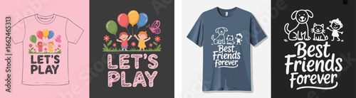 Kids TShirts with Playful Designs and Best Friends Forever Theme Apparel Graphics Collection