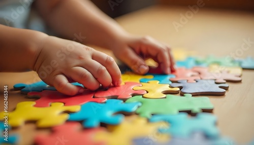 A young child's hand reaches for a puzzle piece, celebrating imagination and unity on International Children's Day
