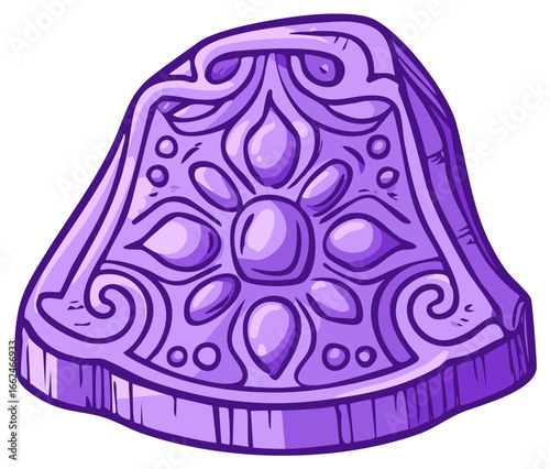 Purple ornate mystical artifact with intricate jewel patterns