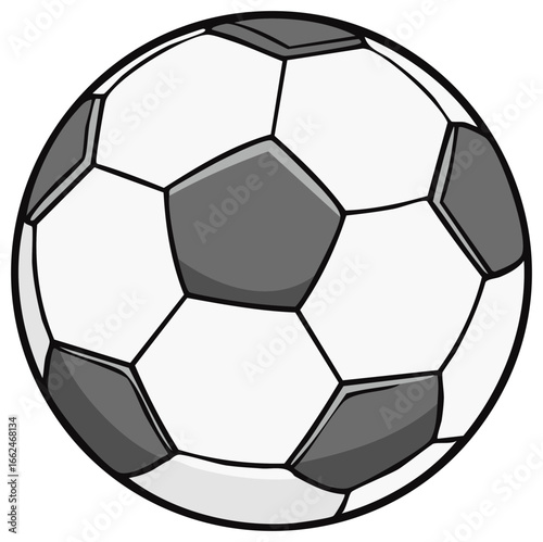 Classic Soccer Ball Illustration with Hexagonal and Pentagonal Panels