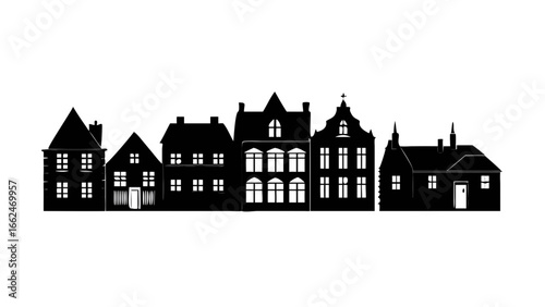 Minimalist abstract white line art sketches of architectural structures and geometric shapes on a black background