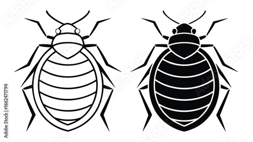 Two stylized bed bug illustrations insect pest