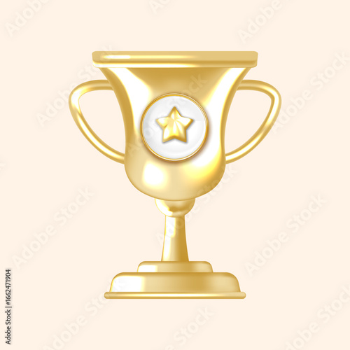 Shimmering Gold Cup with Star Centerpiece Best for Gaming Medals and Digital Badges