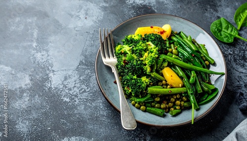 Colorful vegetable medley on a plate