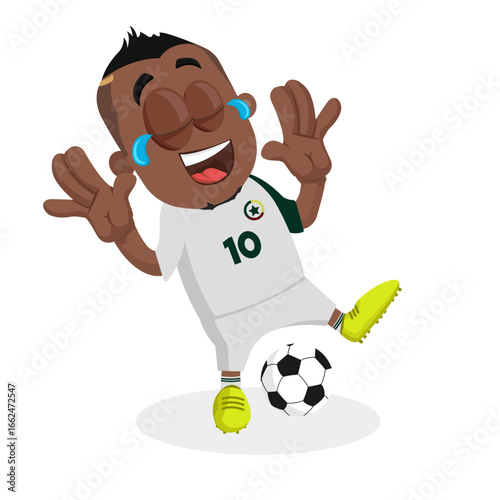 Soccer Player Laughing Out Loud Until He Cries From Very Pure Happiness