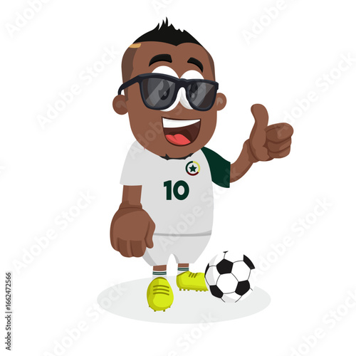 Cool Soccer Player Wearing Black Sunglasses And Giving A Thumbs Up Sign