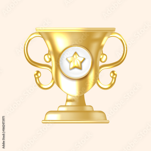 Luxurious Gold Award Cup with Star Center Best for Game Leaderboards and Certificates
