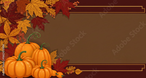 autumn background with pumpkin