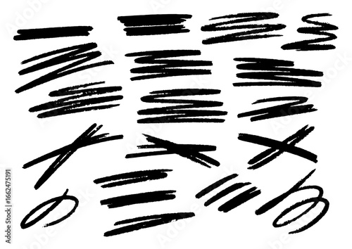 Ink Strokes and Scribbles Set Dynamic Brush Marks for Design and Creative Projects