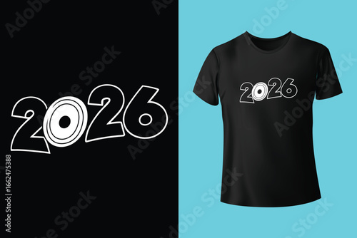 Happy new year Christmas calligraphy t shirt design