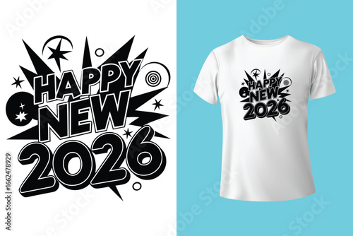 Happy new year 2026 t shirt design