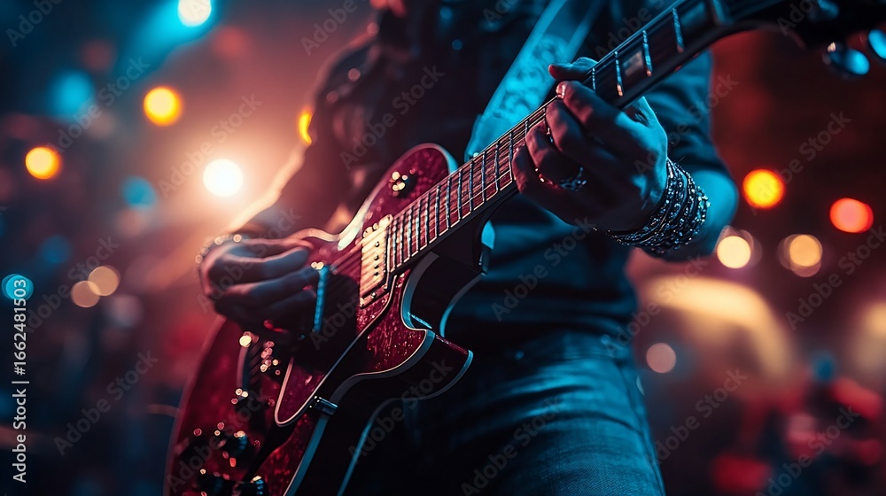 Naklejka premium Electric Guitarist Performing on Stage