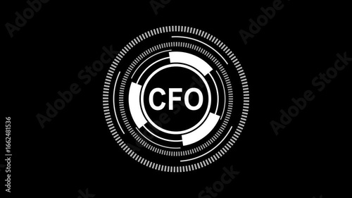 Futuristic HUD Interface Featuring the Word CFO in a Digital Financial Leadership Design