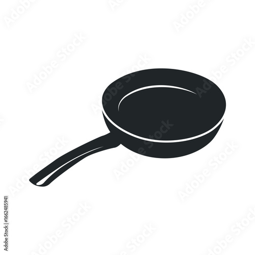 vintage retro design cooking logo concept with black silhouette frying pan simple template restaurant brand logo, cafe, bar