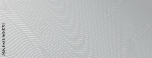 The background is a light gray background with a wavy line pattern, featuring a smooth texture and subtle gray gradient. Modern wavy line pattern background. Gray background vector.