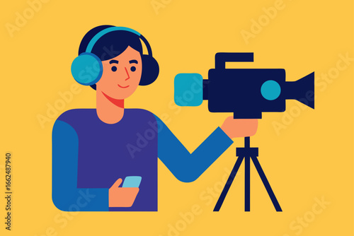Influencer Reviewing Headphones on Camera