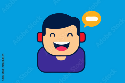 Streamer Smiling while Chatting with Followers Concept